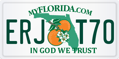 FL license plate ERJT70
