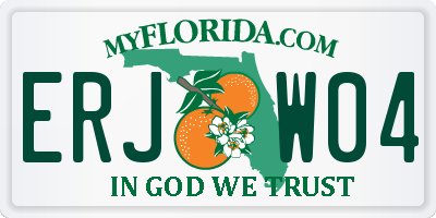 FL license plate ERJW04