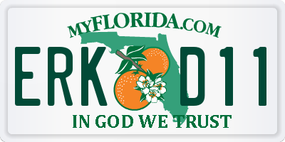 FL license plate ERKD11