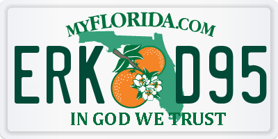 FL license plate ERKD95