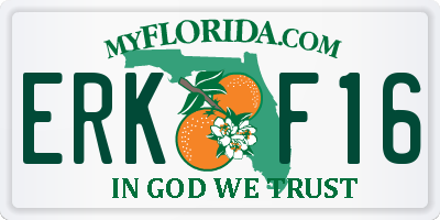 FL license plate ERKF16
