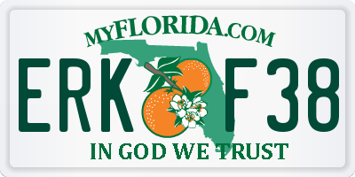 FL license plate ERKF38