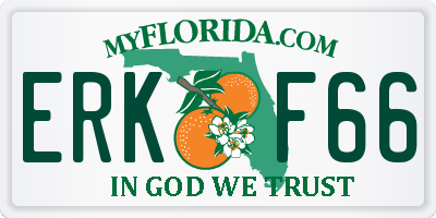 FL license plate ERKF66
