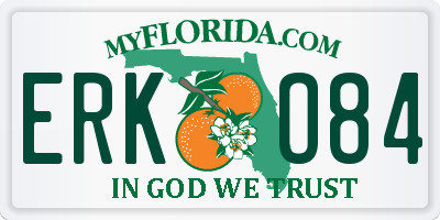 FL license plate ERKO84