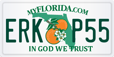 FL license plate ERKP55