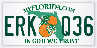 FL license plate ERKQ36