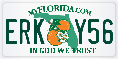 FL license plate ERKY56