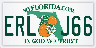 FL license plate ERLJ66