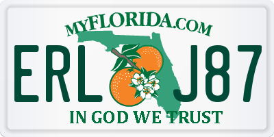 FL license plate ERLJ87