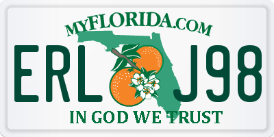 FL license plate ERLJ98