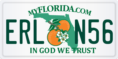 FL license plate ERLN56