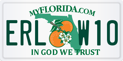FL license plate ERLW10