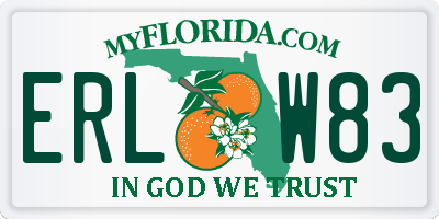 FL license plate ERLW83