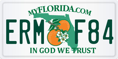 FL license plate ERMF84