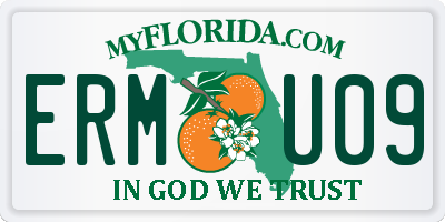 FL license plate ERMU09