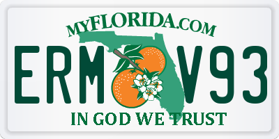 FL license plate ERMV93