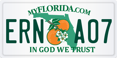 FL license plate ERNA07