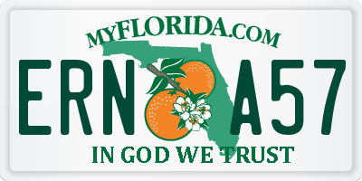 FL license plate ERNA57