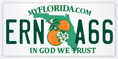 FL license plate ERNA66