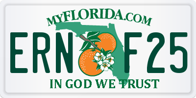 FL license plate ERNF25