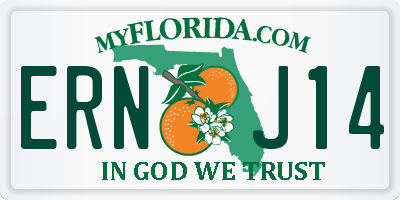 FL license plate ERNJ14