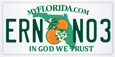 FL license plate ERNN03