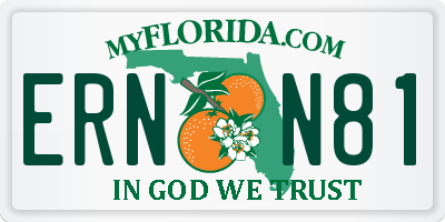 FL license plate ERNN81