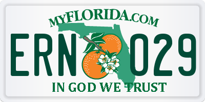 FL license plate ERNO29