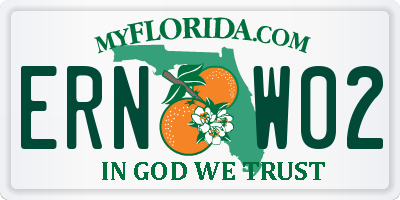 FL license plate ERNW02