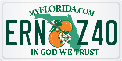 FL license plate ERNZ40