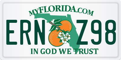 FL license plate ERNZ98