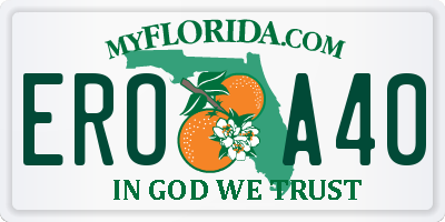 FL license plate EROA40