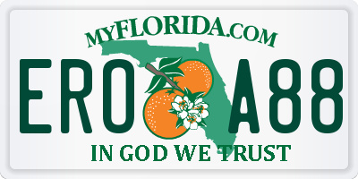 FL license plate EROA88