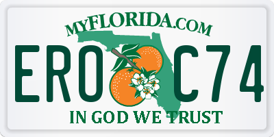 FL license plate EROC74