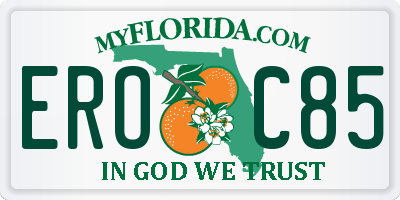 FL license plate EROC85