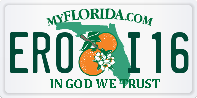 FL license plate EROI16