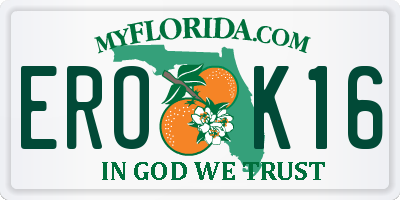 FL license plate EROK16