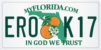FL license plate EROK17