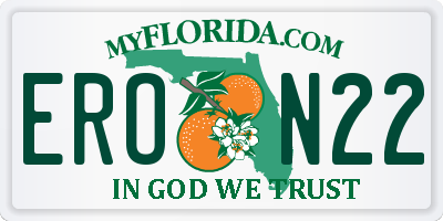 FL license plate ERON22