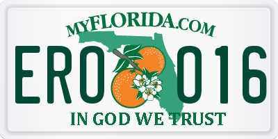 FL license plate EROO16