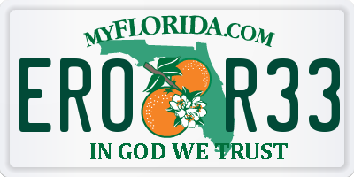 FL license plate EROR33