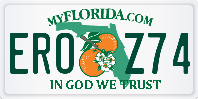 FL license plate EROZ74