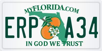 FL license plate ERPA34