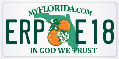 FL license plate ERPE18