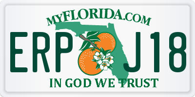 FL license plate ERPJ18