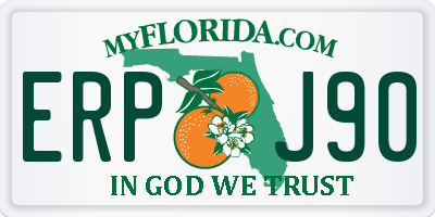 FL license plate ERPJ90