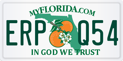 FL license plate ERPQ54