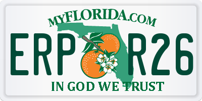 FL license plate ERPR26