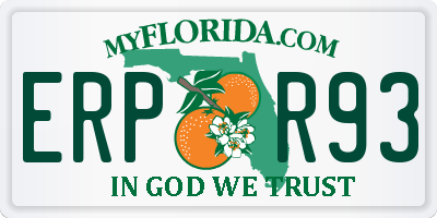 FL license plate ERPR93