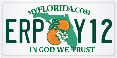 FL license plate ERPY12